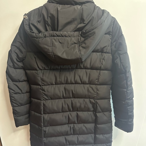 Calvin Klein Black Puffer Coat with Gold Accents - Picture 11 of 12
